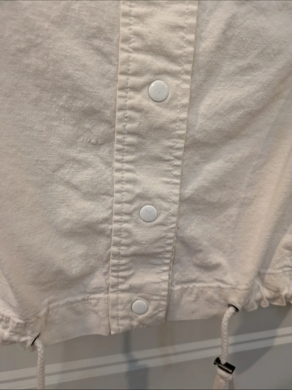 Lane Bryant Cream Utility Drawstring Jacket
